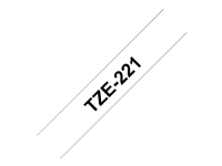 Bilde av Brother Tze-221 - Standardklebemiddel - Svart På Hvitt - Rull (0,9 Cm X 8 M) 1 Kassett(er) Laminert Teip - For Brother Pt-d210, D600, H110 P-touch Pt-1005, 1880, E800, H110 P-touch Cube Plus Pt-p710