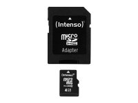 Intenso Class 10 – Flash-minneskort (adapter microSDHC till SD inkluderad) – 4 GB – Class 10 – microSDHC