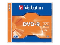 Verbatim - 5 x DVD-R - 4.7 GB 16x - matt sølv - CD-eske PC-Komponenter - Harddisk og lagring - Lagringsmedium