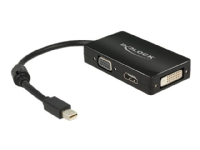 Delock Delock Adapter mini Displayport 1.1 male > VGA / HDMI / DVI female Passive - Videokonverter - DisplayPort - DVI, HDMI, VGA - svart PC tilbehør - Kabler og adaptere - Videokabler og adaptere