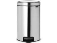Produktfoto för Brabantia 113581, 12 l, Rund, Rostfritt stål, Plast, Pedal, 25,1 cm