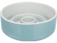 Trixie Slow Feeding bowl, ceramic, 0.45 l/ø 14 cm, grey/blue