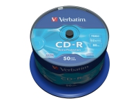 Verbatim - 50 x CD-R - 700 MB (80 min) 52x - spindel PC-Komponenter - Harddisk og lagring - Lagringsmedium