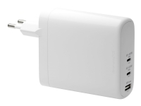 dbramante1928 re-charge - Strømadapter - 140 watt - 3 utgangskontakter (24 pin USB-C, USB) - hvit - Europa