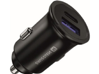 Swissten lader SWISSTEN billader 36W, 2-porter, USB-C, USB-A