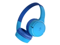 Belkin SoundForm Mini - Hodetelefoner med mikrofon - on-ear - Bluetooth - trådløs, kablet - 3,5 mm jakk - blå