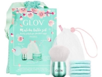 Glov Matcha Latte sett Moon Pads sminkefjerner 5 stk + Kabuki makeup børste + veske