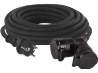 Emos Skjøteledning Emos P0601 2 stikkontakter 10m, 3 stk 1,5mm gummi