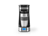 Nedis KACM300FBK, Kaffebrygger (drypp), 0,42 l, Malt kaffe, 700 W, Sort, Sølv