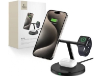 Ładowarka Tech-Protect TECH-PROTECT QI15W-A35 3IN1 MAGNETIC MAGSAFE WIRELESS CHARGER BLACK