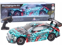 LeanToys Stor sportsbil Fjernkontrollert RC 1:8 Lys Lyder Graffiti