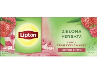 Lipton LIPTON te grønn, med et hint av jordbær og bringebær, 20 poser