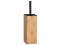 WENKO 23985100, Toalettbørste og holder, Sort, Tre, Bamboo, Stål, 100 mm, 100 mm
