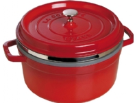 ZWILLING STAUB LA COCOTTE, Stekeform, Rund, Støpejern, Keramisk, Gass, Halogen, Induksjon, Forseglet Plate, Kirsebær (frukt), Emalje