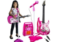 Kruzzel gitar + mikrofon + forsterker rosa 22407