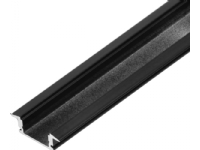 Ornos Aluminiumsprofil for LED-lister, 2000 x 24,5 x 6,85 mm, innstøpt i gipsplater, sort, i sett med 50 stk.