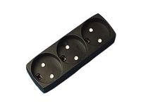 Stikdåse t11 m/blindhul u/jord. sort