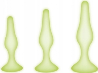 Masaer Proficare Whipsmart_Glow In The Dark 3Pc Silicone Anal Training Kit Do Treningu Analnego White