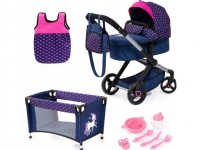 Bayer Design Doll's Pram Xeo Mega Set - Navy (17054AB)
