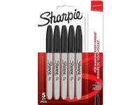 Sharpie markør rund spiss F svart 0,9 mm blemme à 5