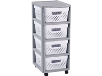 CURVER INFINITY KD 4X11L HYLLE, OPENWORK/GRÅ/HVIT