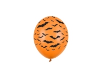 Party Deco Halloween ballonger, Flaggermus, oransje, 30 cm, 6 stk