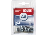 Novus 106440800 Blindnittemøtrik (Ø x L) 7 mm x 11.5 mm M5 Aluminium Aluminium 10 stk Verktøy & Verksted - Skruefester - Diverse fester