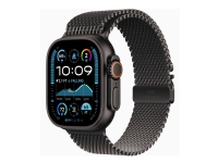 Apple Watch Ultra 2 - 49 mm - svart titan - smartklokke med fint strikket løkke - båndbredde: L - 64 GB - LTE, Wi-Fi 4, UWB, Bluetooth - 4G - 61.8 g