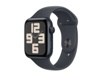 Apple Watch SE (GPS) - 2. generasjon - 44 mm - midnattsaluminium - smartklokke med sportsbånd - fluorelastomer - midnatt - båndbredde: S/M - 32 GB - Wi-Fi 4, Bluetooth - 32.9 g