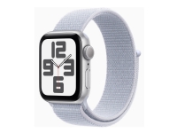 Apple Watch SE (GPS) - 2. generasjon - 40 mm - sølvaluminium - smartklokke med sportssløyfe - myk dobbeltlagsnylon - blå sky - håndleddstørrelse: 130-200 mm - 32 GB - Wi-Fi 4, Bluetooth - 26.4 g