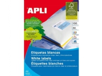 Apli APLI universaletiketter, 105x74mm, rektangulær, hvit, 100 ark.
