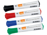 Nobo Glide tavlemarkør rund spiss 2 mm hurtigtørkende blekk, pakke/10 stk. Assortert