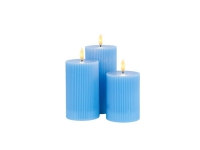 Sirius Smilla Genopladelig Bloklyssæt Ø 7,5 cm - Blå - 3 stk