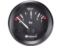 Equus 842095 Bil indbygningsinstrument Olietryk-visning måleområde 0 – 7 bar Standard Gul Rød Grøn 52 mm