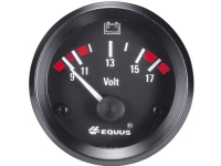 Bilde av Equus 842060 Bil Indbygningsinstrument Voltmeter Måleområde 9 - 17 V Standard Gul, Rød, Grøn 52 Mm