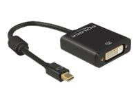 Delock - Video adapter - enkeltlenke - Mini DisplayPort (hann) til DVI-I (hunn) - DisplayPort 1.2 - 20 cm - tommelskruer, 4K-støtte - svart PC tilbehør - Kabler og adaptere - Adaptere