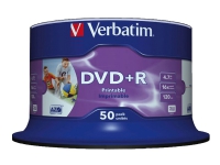 Bilde av Verbatim - 50 X Dvd+r - 4.7 Gb 16x - Skrivbar Innerring, Fotoskrivbar Overflate - Spindel