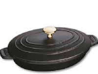 Staub Hot plate, oval, Støpejern, Svart, 1 l, 230 mm, 170 mm