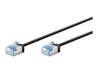 goobay - Koblingskabel - RJ-45 (hann) til RJ-45 (hann) - 5 m - 3.8 mm - U/FTP, PiMF - CAT 6a - halogenfri, flertrådet, slank, ultra flexible - svart