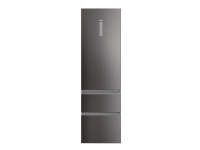 Haier 3D 60 Series 5 HTW5620CNMP - Kjøleskap/fryser - fransk dør underfryser - Wi-Fi - bredde: 59.5 cm - dybde: 66.7 cm - høyde: 205 cm - 414 liter - Klasse C - mørk inox