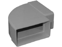 Fresh plastsystem Rekt. plastbøjning 204x60 mm, 90°, horisontal, grå.