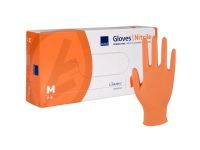 Undersøgelseshandske, ABENA Classic Sensitive, M, orange, nitril, pudderfri - (100 stk.)
