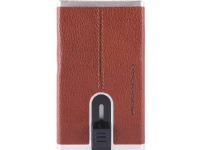 Piquadro Piquadro, Sort firkantet, Læder, Kortholder, Firkantet glidesystem med pengeclips, PP4825B3R-CU, Brun, Mænd Mænd