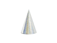 PartyDeco CZAP6-018, Festhatt, Sølv, Bursdag, 160 mm, 10 cm, 6 stykker