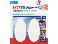 Powerstrips, Tesa, krog, oval, hvid, pakke a 2 stk