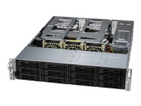 Supermicro CloudDC A+ 2015CS-TNR - Server - rackmonterbar 2U - 1-veis - 1 x EPYC 9004-serien 9124 / inntil 3.7 GHz - RAM 32 GB - SATA - hot-swap 2.5, 3.5 brønn(er) - SSD 400 GB - NVMe - ingen grafikk - Gigabit Ethernet - uten OS - monitor: ingen - svart frontside, sølvhus
