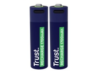 Trust - Batteri - USB-C 2 x AA-type - (ladbare) - 1700 mAh - blå