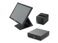 GearLab - Alt-i-ett 1 x Celeron J6412 / inntil 2.6 GHz - RAM 8 GB - SSD 128 GB - Gigabit Ethernet - Win 10 IoT 64-bit - monitor: LCD 15 berøringsskjerm - med Capture CA-CD330-480B cash drawer