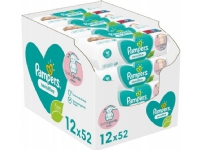 Pampers Sensitive 81687211, Våtserviett for baby, Dermatologisk testet, Allergivennlig, Nøytral pH, Fri for lukt