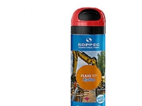 Soppec mærkespray rød 500ml - TP Fluo Hydro, vandbaseret & 20% mindre miljøpåvirkning